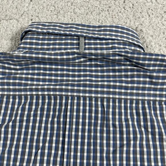 Ermenegildo Zegna Sport Shirt Men XL Blue Check Long Sleeve Button Down Slim Fit - Picture 14 of 16